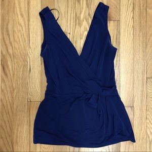 H&M Classic Deep Blue V-Neck Blouse